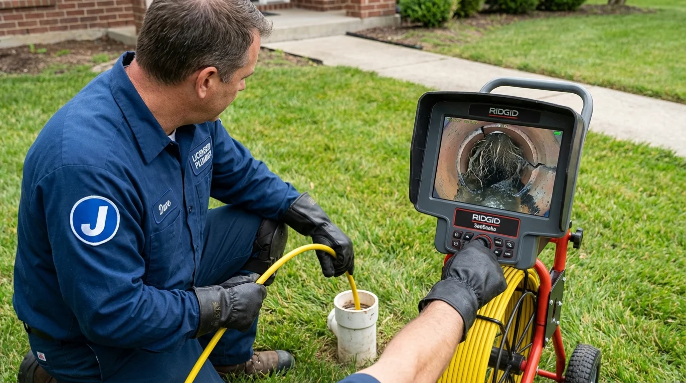 Sewer camera inspection being performed by Johns Plumbing LLC in McLoud